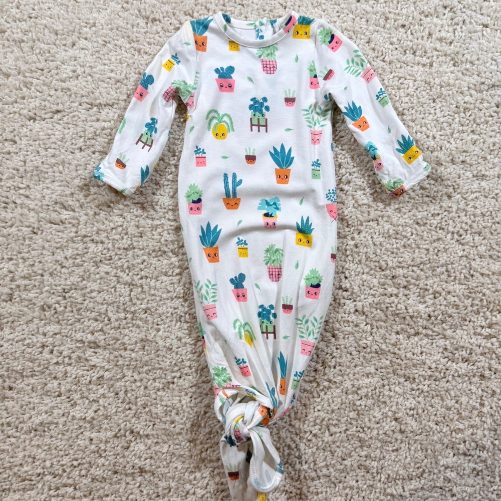 Angel Dear Baby Bamboo Knotted Gown 0-3M Potted Plants Succulent Newborn